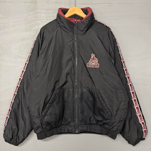 Vintage‎ Phoenix Coyotes Black Pro Player Zip Up Puffer Jacket XXL - Picture 3 of 8